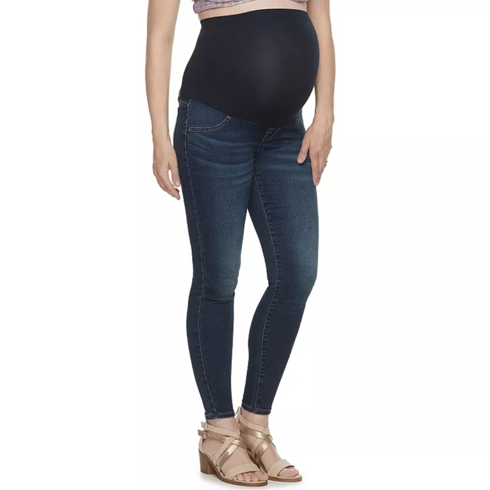 Aglow Maternity  Full‎ Belly Panel Jeggings Blue Size 2